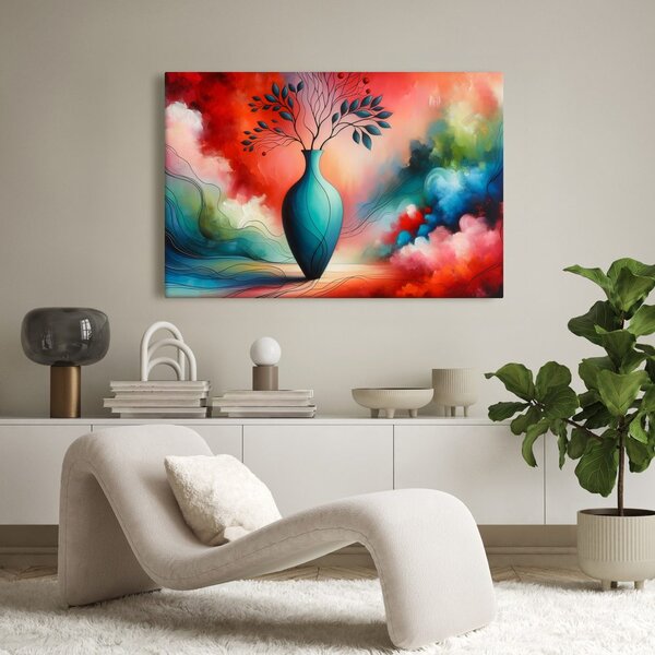 Quadro su tela – Vaso blu tra le nuvole