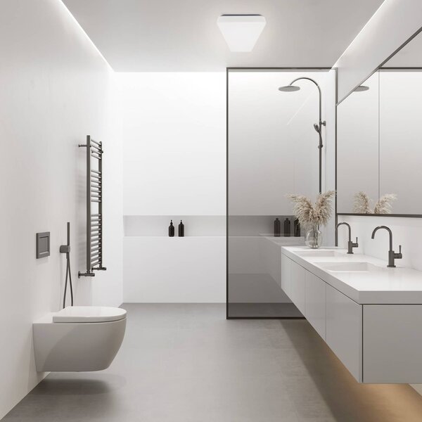 MEGAMAN Plafoniera soffitto Bruno, Bianco / Opale, Bagno, Plastica, Moderno, Plafoniera