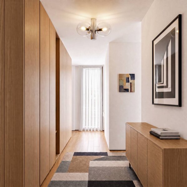 Plafoniera soffitto Sferio Lamkur, dimmerabile, Cromo / Argento, Soggiorno / Sala da pranzo, Vetro, Plafoniera