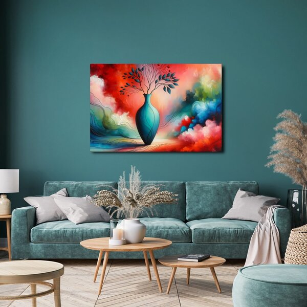 Quadro su tela – Vaso blu tra le nuvole