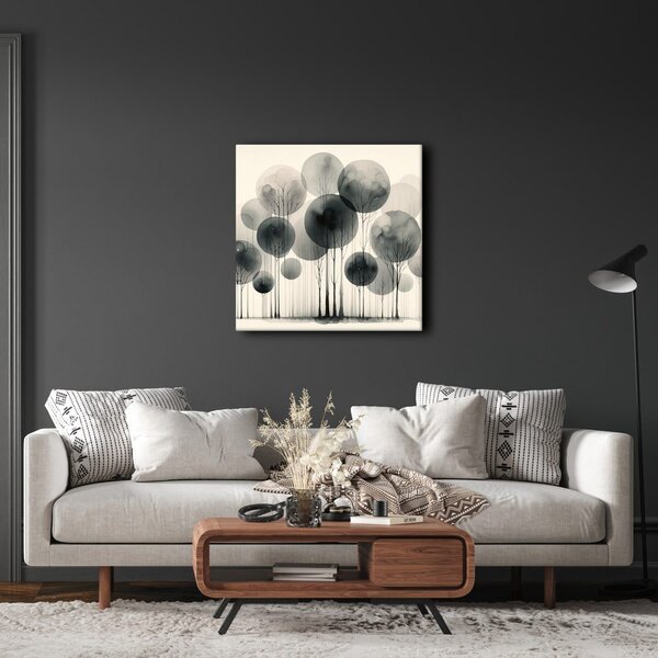 Quadro su tela – Alberi fantastici in paesaggio grigio
