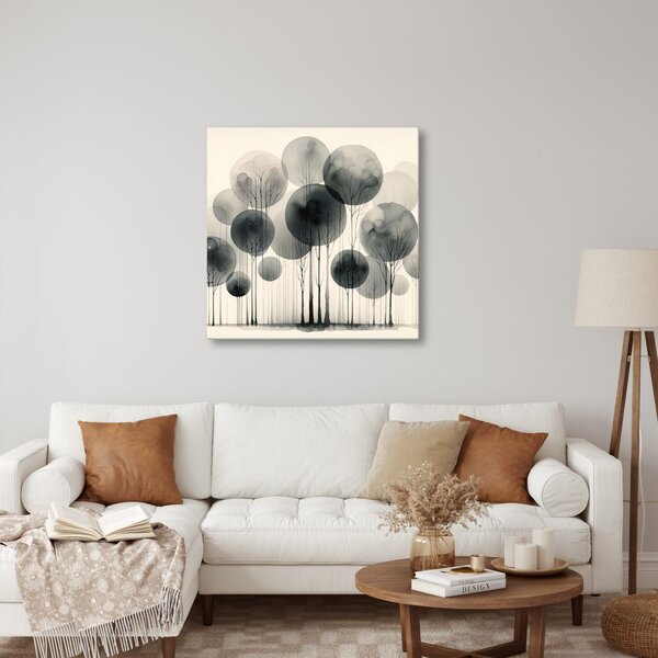 Quadro su tela – Alberi fantastici in paesaggio grigio