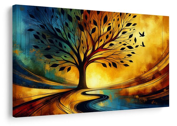 Quadro su tela – Albero della vita nei colori autunnali