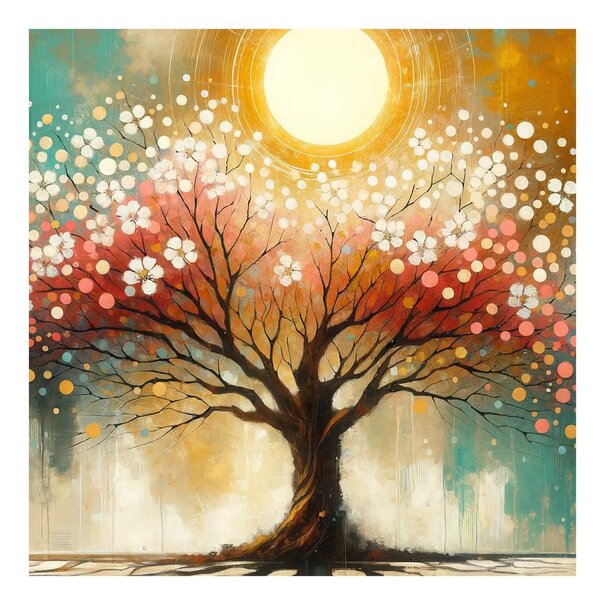 Quadro su tela – Albero della vita con fiori