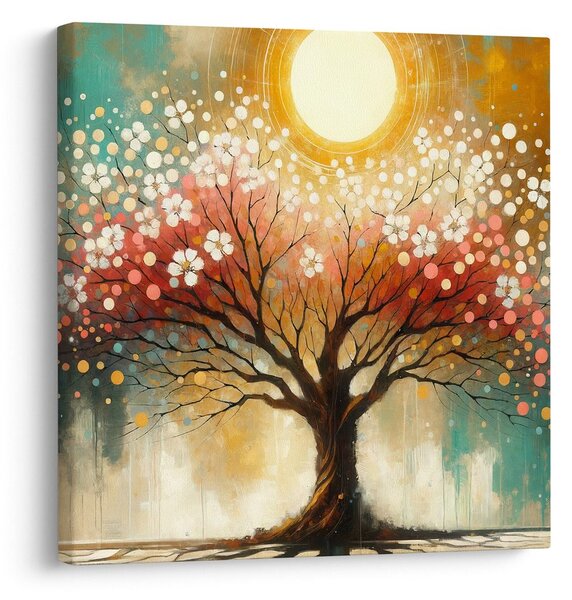 Quadro su tela – Albero della vita con fiori