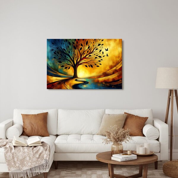 Quadro su tela – Albero della vita nei colori autunnali