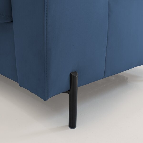 Ortensia divano letto materasso H18 cm con piedi alti in elegante micr