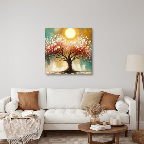 Quadro su tela – Albero della vita con fiori