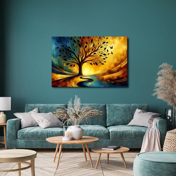 Quadro su tela – Albero della vita nei colori autunnali