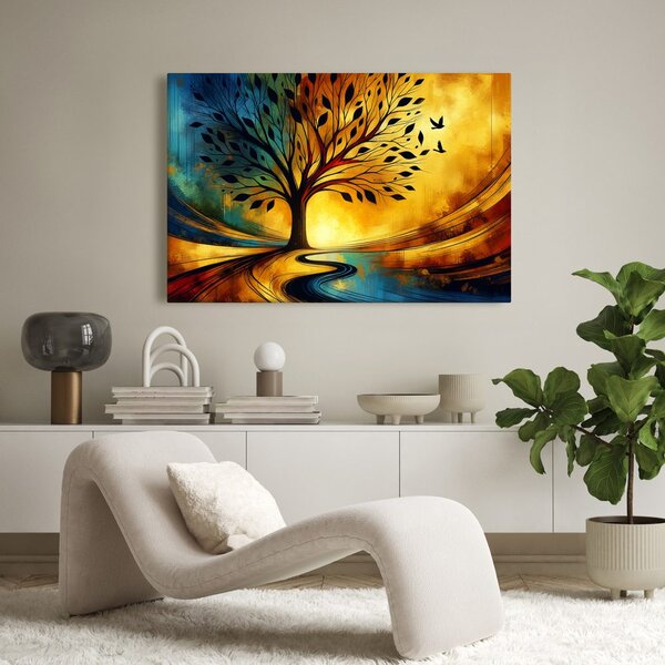 Quadro su tela – Albero della vita nei colori autunnali