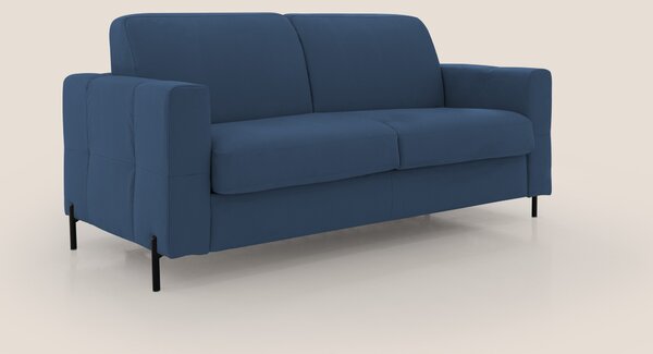 Ortensia divano letto materasso H18 cm con piedi alti in elegante micr