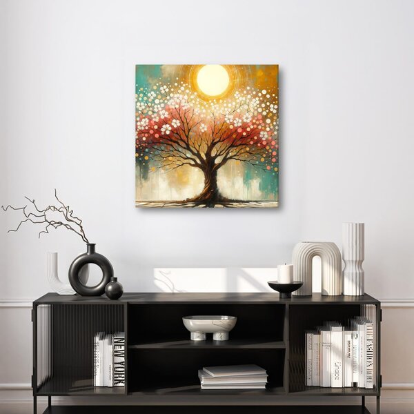 Quadro su tela – Albero della vita con fiori