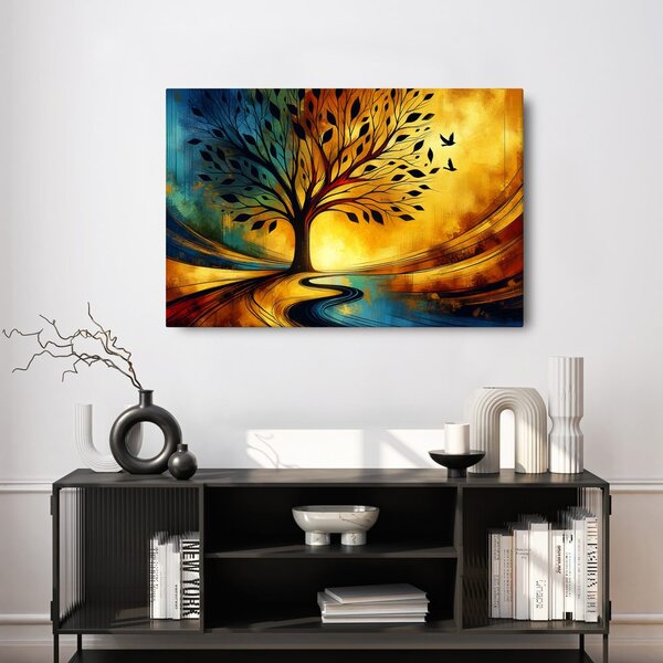Quadro su tela – Albero della vita nei colori autunnali