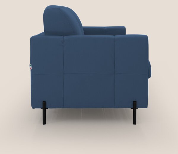 Ortensia divano letto materasso H18 cm con piedi alti in elegante micr