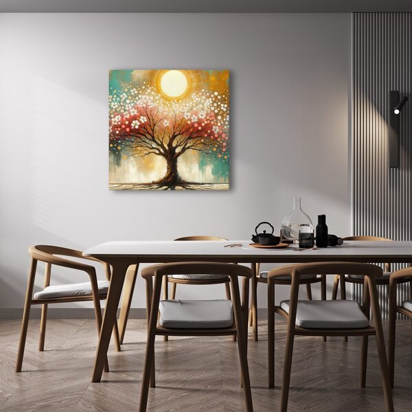 Quadro su tela – Albero della vita con fiori