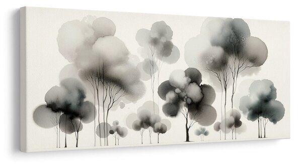 Quadro su tela – Albero della vita in tonalità di grigio