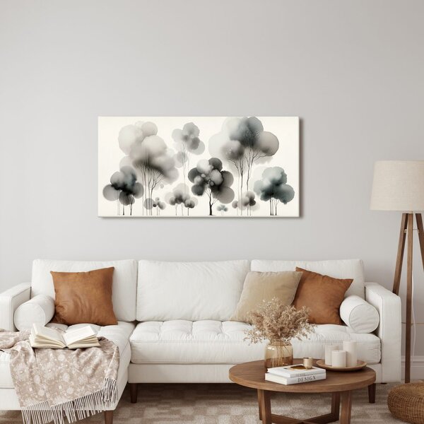 Quadro su tela – Albero della vita in tonalità di grigio