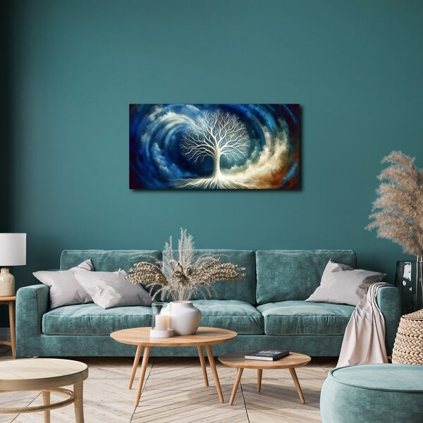 Quadro su tela – Albero della vita in paesaggio tempestoso