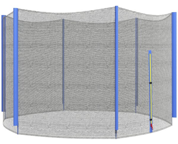 Rete di Protezione per Trampolini a 6 Pali con Ingresso con Cerniera Ø305x180 cm in PE Nero e Blu