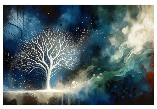 Quadro su tela – Albero della vita nello spazio notturno