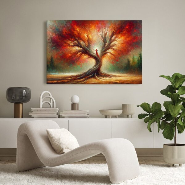 Quadro su tela – Albero della vita autunnale in luce