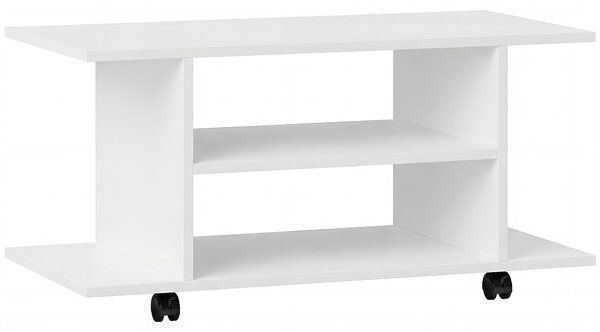 HOMCOM Mobile Porta TV Moderno con Ripiani, Ruote Girevoli e Freni, 80x40x40 cm, Bianco | Aosom Italy