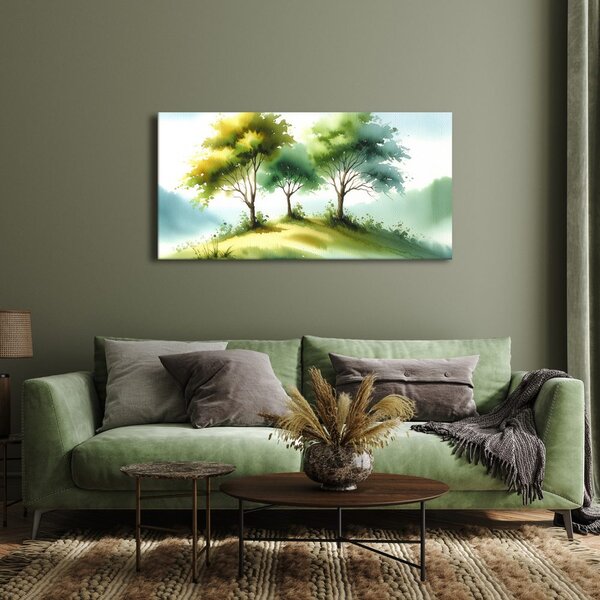 Quadro su tela – Paesaggio verde con alberi