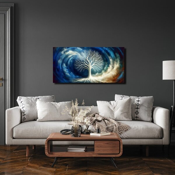 Quadro su tela – Albero della vita in paesaggio tempestoso