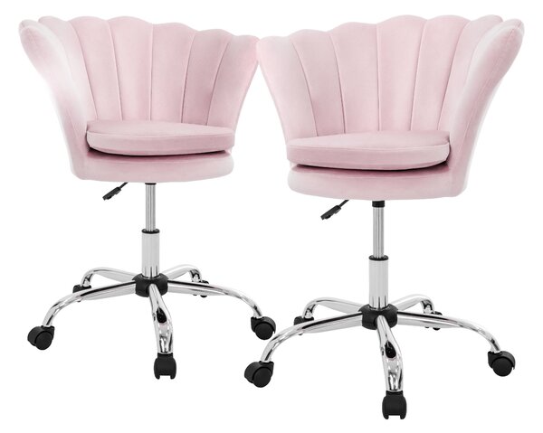ML-Design set di 2 sedie da ufficio Sedia da scrivania girevole a 360° con schienale, sedia a guscio imbottita, 5 rotelle