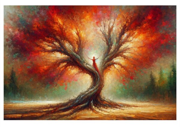 Quadro su tela – Albero della vita autunnale in luce