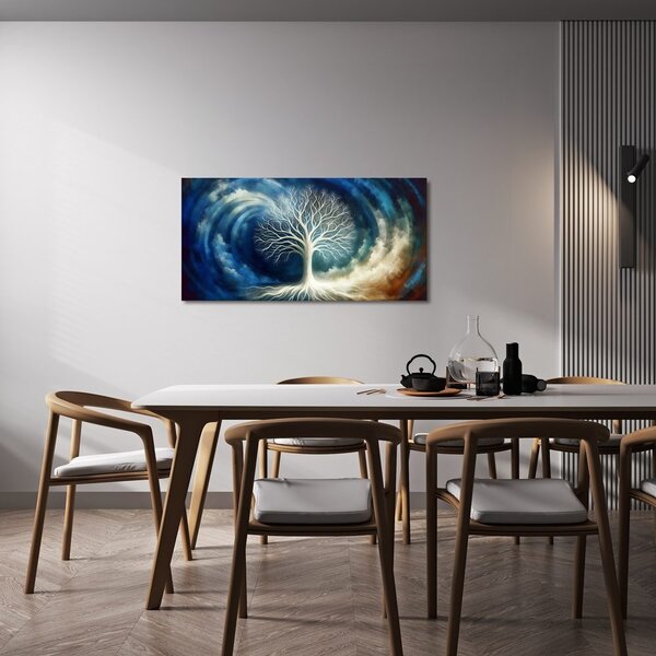 Quadro su tela – Albero della vita in paesaggio tempestoso