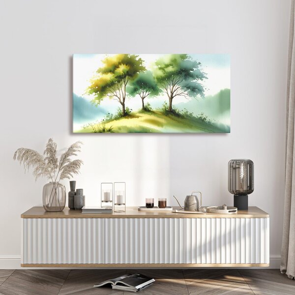 Quadro su tela – Paesaggio verde con alberi