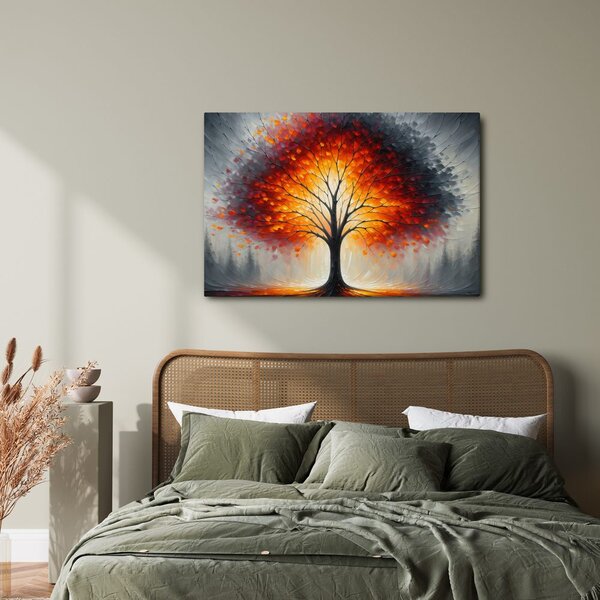 Quadro su tela – Albero della vita splendente in paesaggio autunnale