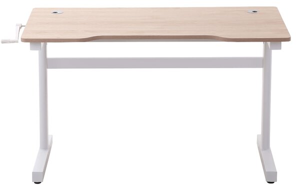 Scrivania Regolabile in Altezza con Regolazione Manuale a Manovella 120x60x72-117 cm Bianco