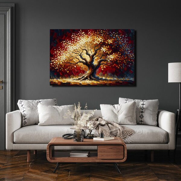 Quadro su tela – Albero della vita splendente in autunno