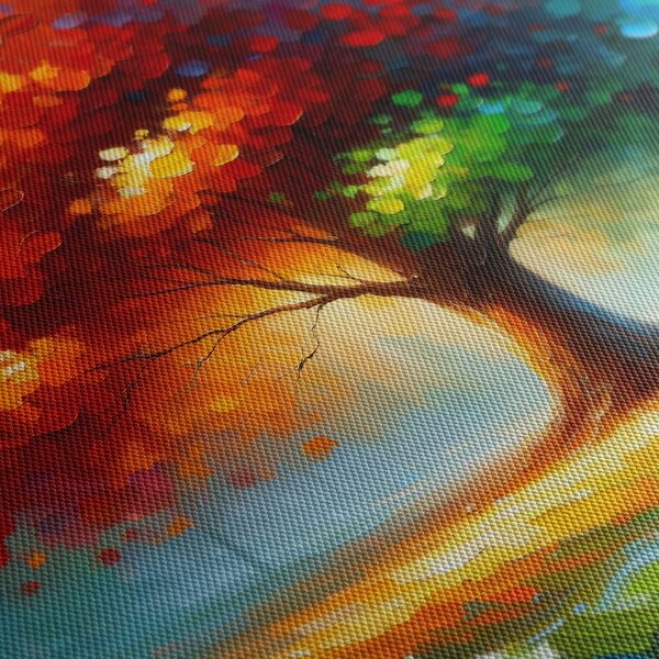 Quadro su tela – Albero della vita colorato nel prato