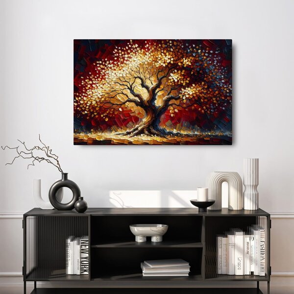 Quadro su tela – Albero della vita splendente in autunno