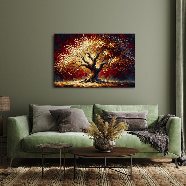 Quadro su tela – Albero della vita splendente in autunno