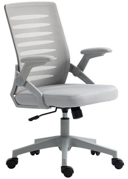 Sedia da Ufficio Ergonomica con Altezza Regolabile e Braccioli Sollevabili Grigio