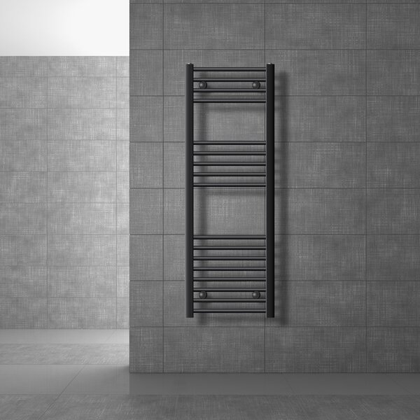 LuxeBath radiatore per bagno Sahara, 400x1200 mm, antracite, diritto con attacco laterale, senza elemento riscaldante