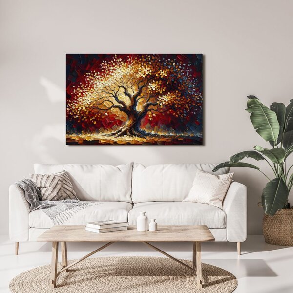 Quadro su tela – Albero della vita splendente in autunno