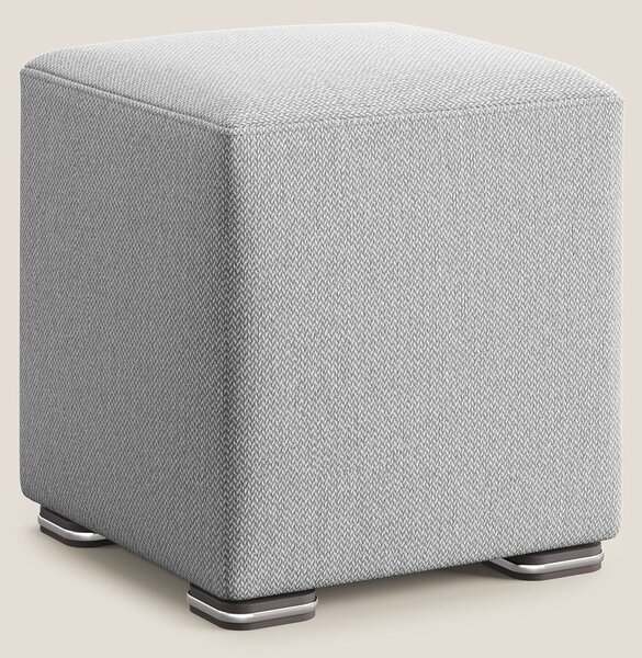 Cube pouf in tessuto morbido smacchiabile T05 grigio