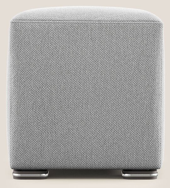 Cube pouf in tessuto morbido smacchiabile T05 grigio