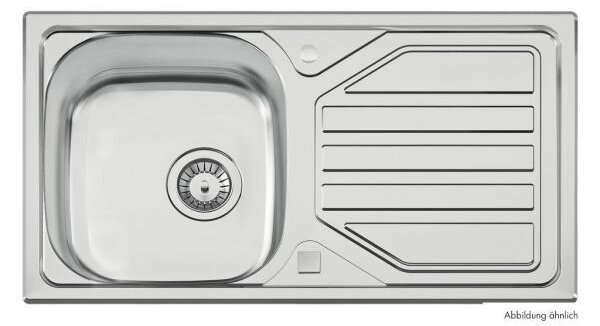 Set lavello da incasso Naber Nava 2 in acciaio inox con miscelatore alta pressione Drive 1 in cromo