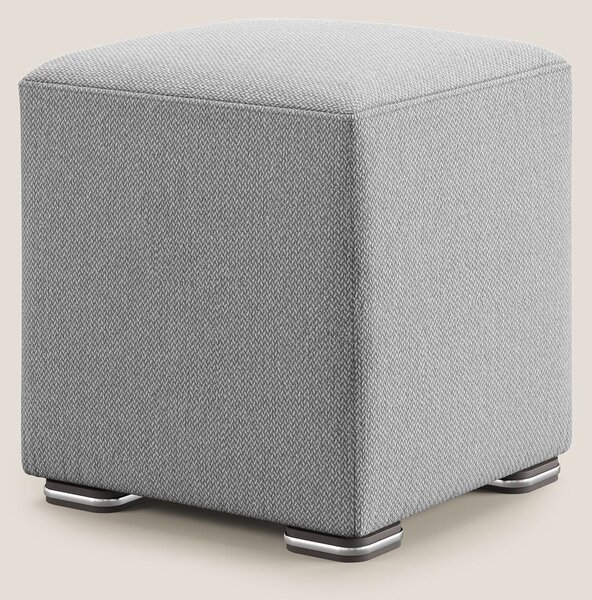 Cube pouf in tessuto morbido smacchiabile T05 grigio