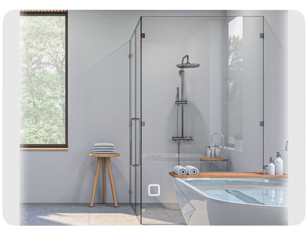 Specchio Bagno con LED a 3 Temperature e Interruttore Touch 70x50 cm Antiappannamento