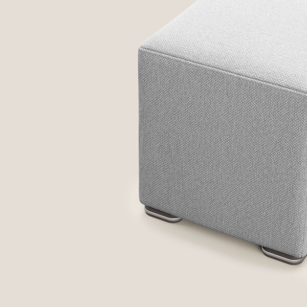 Cube pouf in tessuto morbido smacchiabile T05 grigio