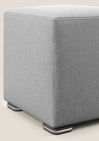 Cube pouf in tessuto morbido smacchiabile T05 grigio