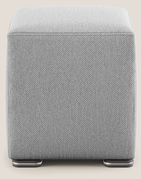 Cube pouf in tessuto morbido smacchiabile T05 grigio