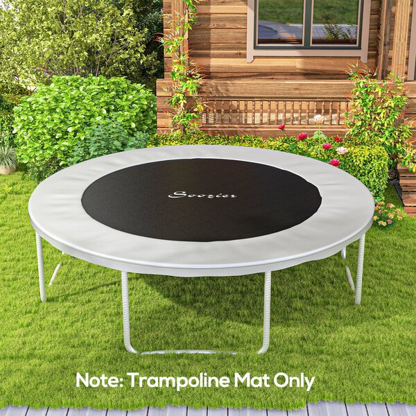 Tappeto Elastico di Ricambio per Trampolino da 3m con 8 Cuciture e Rivestimento Anti UV Nero